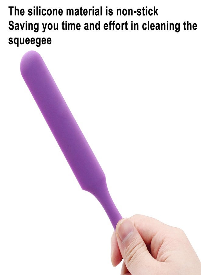 Coufce 3 Pieces Silicone Waxing Spatula Non Stick Wax Spatulas Resin Popsicle Sticks Hair Removal Waxing Applicator Non-Stick Kitchen Scraper (Orange, Yellow, Purple) - Image 3